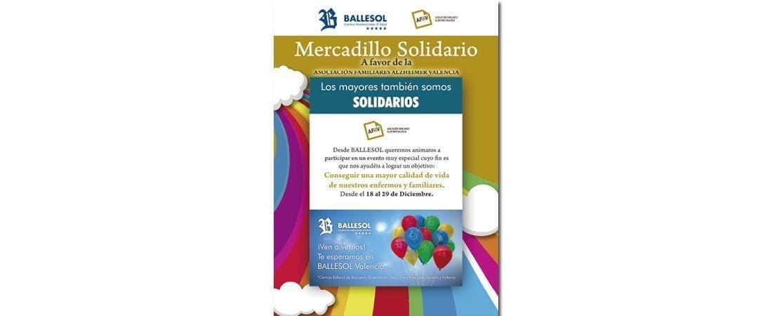 Mercadillo solidario en ballesol con afav